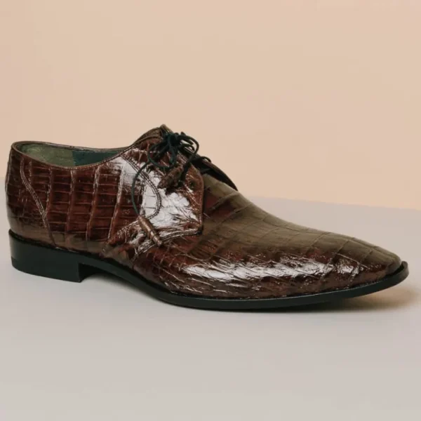 Fashion Los Altos Boots Los Altos Caiman Belly Derby Shoes Brown