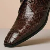 Fashion Los Altos Boots Los Altos Caiman Belly Derby Shoes Brown