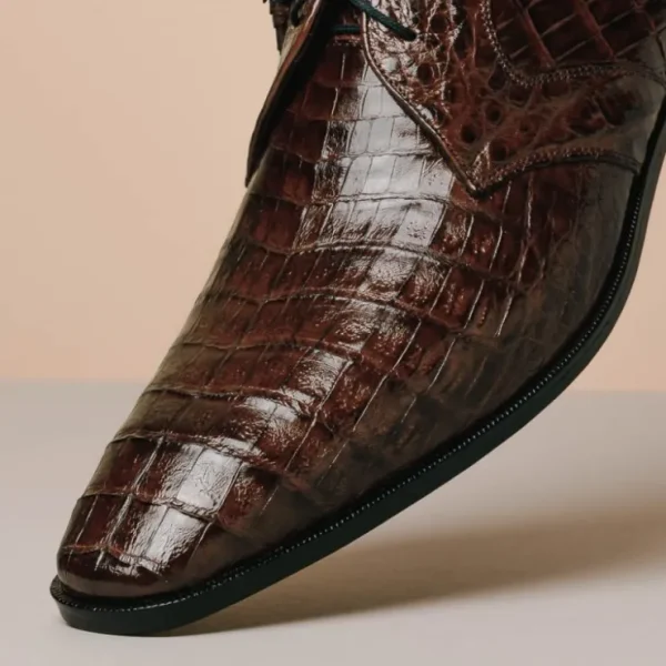 Fashion Los Altos Boots Los Altos Caiman Belly Derby Shoes Brown