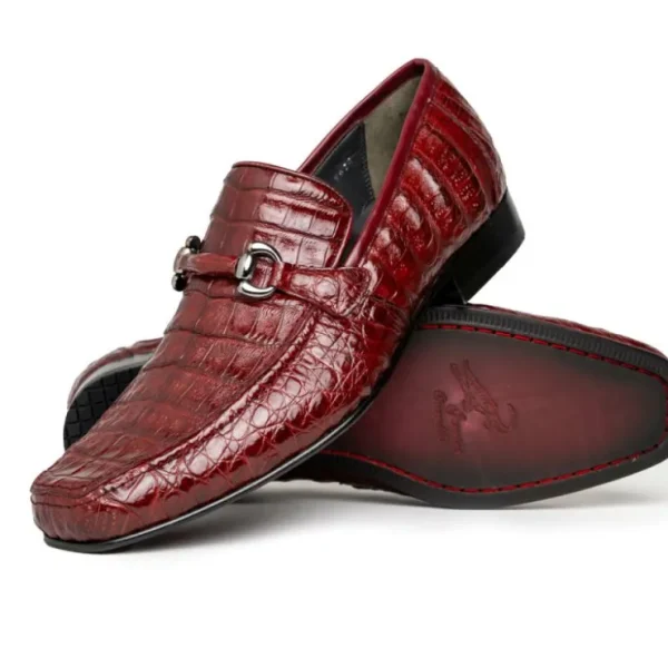 los_altos_caiman_bit_loaf_1-2.webp Store Los Altos Boots Los Altos Caiman Bit Loafers Burgundy