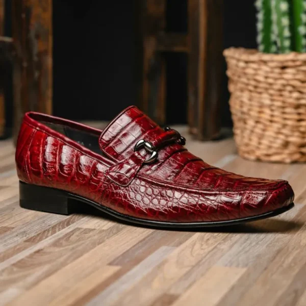 los_altos_caiman_bit_loaf_5-2.webp Store Los Altos Boots Los Altos Caiman Bit Loafers Burgundy