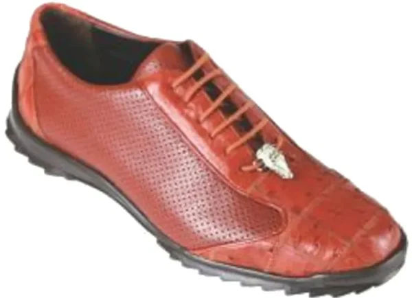 Fashion Los Altos Boots Los Altos Ostrich Patchwork Sneakers Cognac