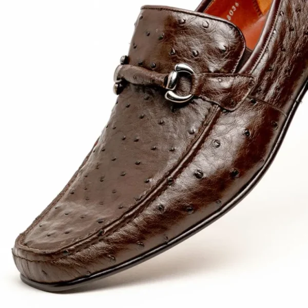 los_altos_ostrich_quill_b_2-1.webp Store Los Altos Boots Los Altos Ostrich Quill Bit Loafers Brown