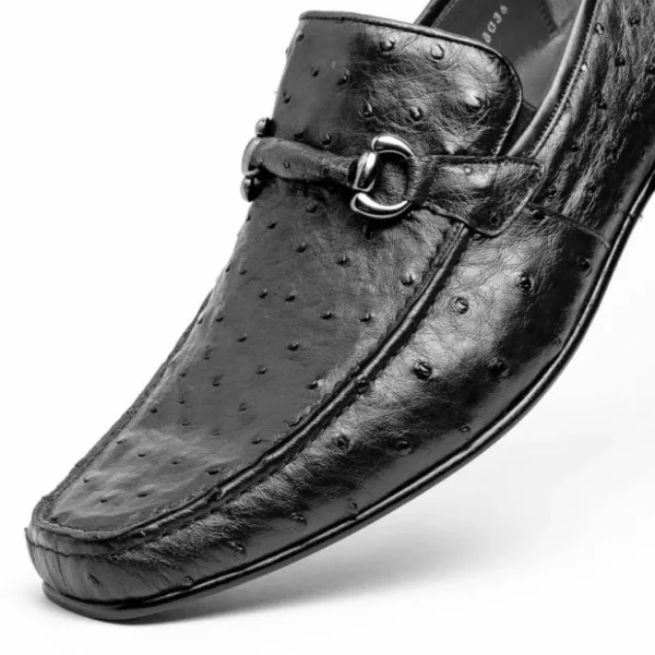 Cheap Los Altos Boots Los Altos Ostrich Quill Bit Loafers Black