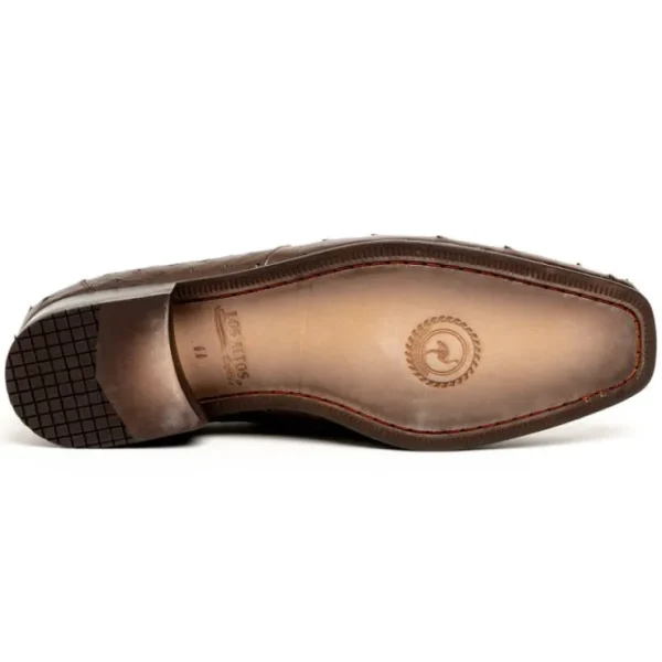 los_altos_ostrich_quill_b_4-1.webp Store Los Altos Boots Los Altos Ostrich Quill Bit Loafers Brown