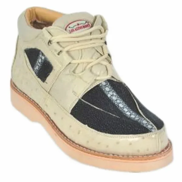 los_altos_stingray_amp_os_0-1.webp Shop Los Altos Boots Los Altos Stingray & Ostrich Casual Shoes Black / Winter White Black/WinterWhite