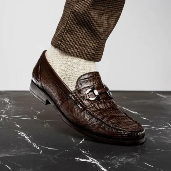 marco_di_milano_adro_caim_6.webp Discount Marco di Milano Adro Caiman Crocodile / Lizard Bit Loafers Brown