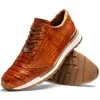 Hot Marco di Milano Alonzo Caiman Crocodile Sneakers Cognac