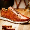 Hot Marco di Milano Alonzo Caiman Crocodile Sneakers Cognac