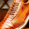 Hot Marco di Milano Alonzo Caiman Crocodile Sneakers Cognac