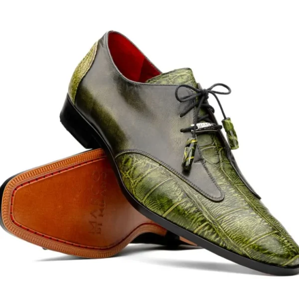 Clearance Marco di Milano Anzio Alligator & Calfskin Derby Green