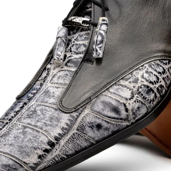 Flash Sale Marco di Milano Anzio Alligator & Calfskin Derby Newspaper / Grey