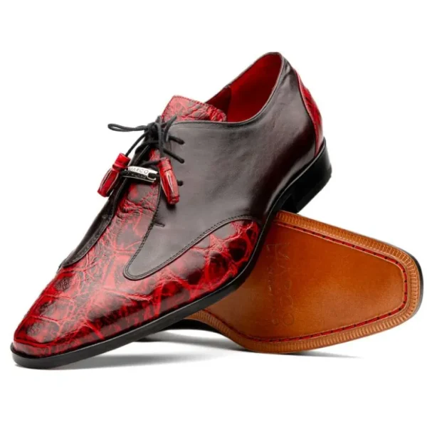 Clearance Marco di Milano Anzio Alligator & Calfskin Derby Black Cherry BlackCherry