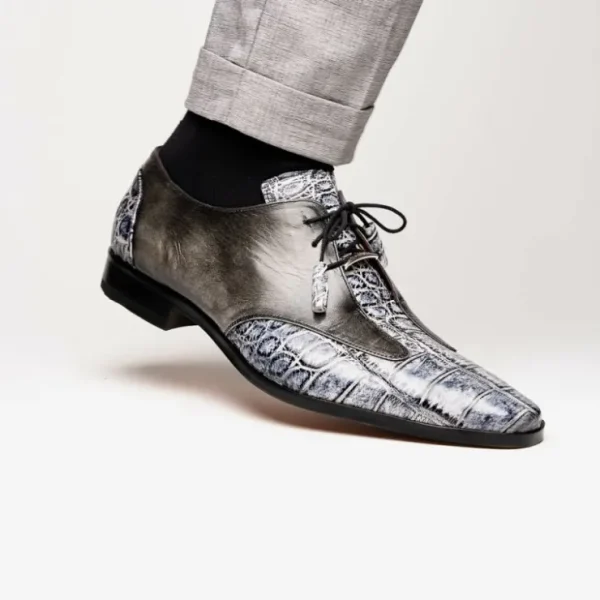 Flash Sale Marco di Milano Anzio Alligator & Calfskin Derby Newspaper / Grey