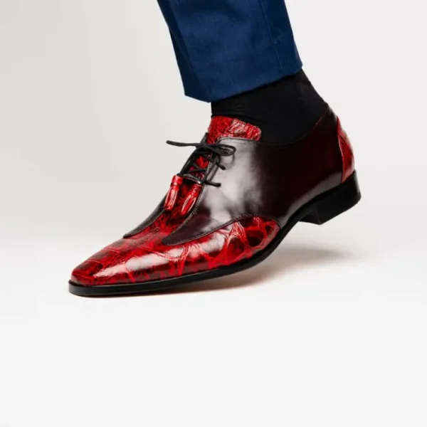 Clearance Marco di Milano Anzio Alligator & Calfskin Derby Black Cherry BlackCherry