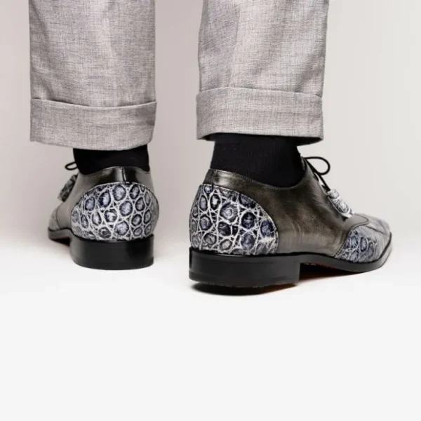 Flash Sale Marco di Milano Anzio Alligator & Calfskin Derby Newspaper / Grey