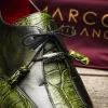 Clearance Marco di Milano Anzio Alligator & Calfskin Derby Green