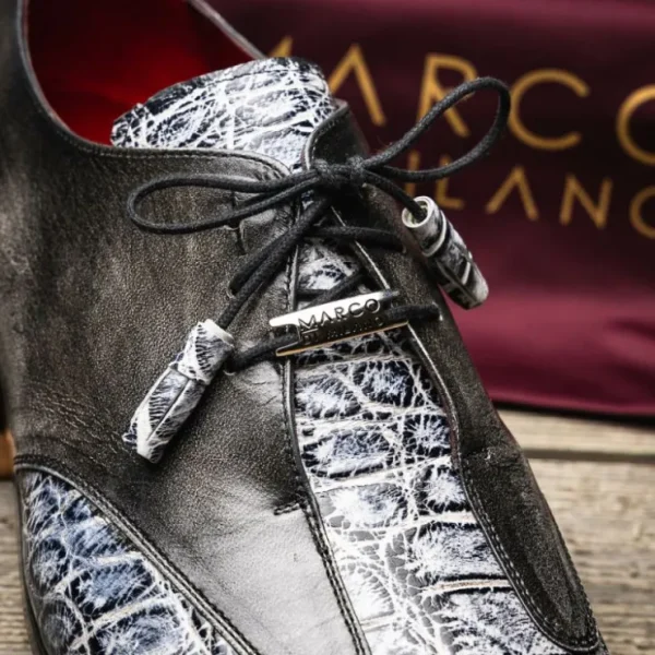 Flash Sale Marco di Milano Anzio Alligator & Calfskin Derby Newspaper / Grey