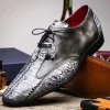 Flash Sale Marco di Milano Anzio Alligator & Calfskin Derby Newspaper / Grey