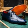 Hot Marco di Milano Anzio Alligator & Calfskin Derby Navy