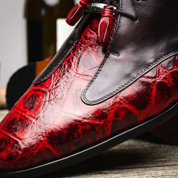 Clearance Marco di Milano Anzio Alligator & Calfskin Derby Black Cherry BlackCherry
