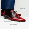 Clearance Marco di Milano Anzio Alligator & Calfskin Derby Black Cherry BlackCherry