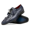 Fashion Marco di Milano Apricena Caiman Crocodile Derby Navy