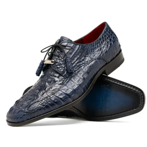 Fashion Marco di Milano Apricena Caiman Crocodile Derby Navy