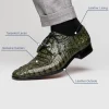 Flash Sale Marco di Milano Apricena Caiman Crocodile Derby Wood Green