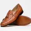 Clearance Marco di Milano Aubiere Ostrich Quill Tassel Loafers Cognac