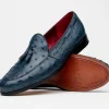 Flash Sale Marco di Milano Aubiere Ostrich Quill Tassel Loafers Navy