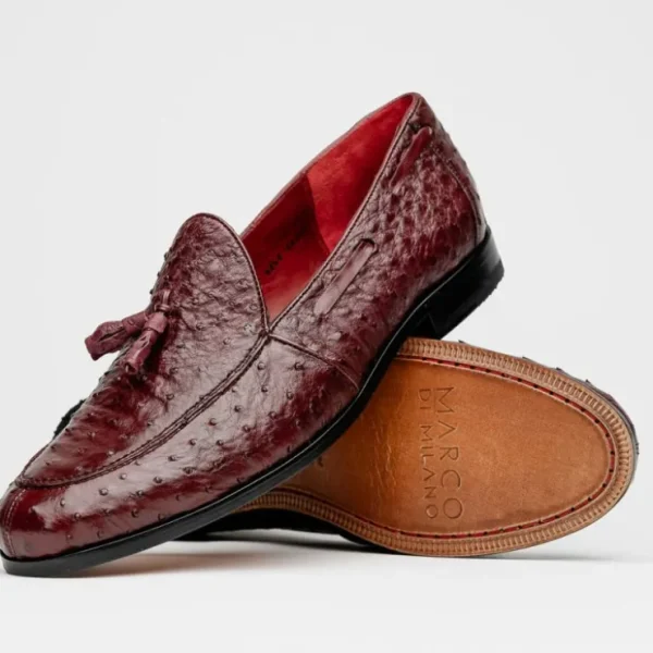 Flash Sale Marco di Milano Aubiere Ostrich Quill Tassel Loafers Wine