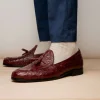 Flash Sale Marco di Milano Aubiere Ostrich Quill Tassel Loafers Wine