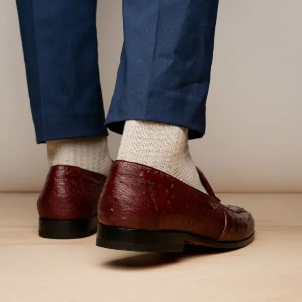 Flash Sale Marco di Milano Aubiere Ostrich Quill Tassel Loafers Wine