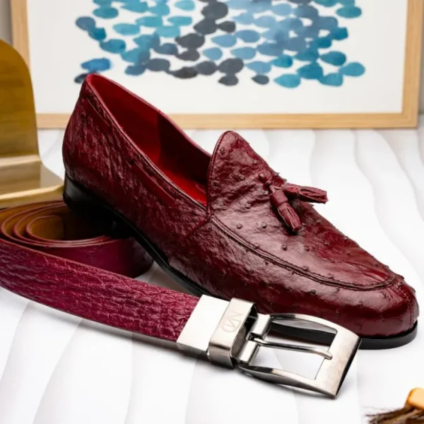 Flash Sale Marco di Milano Aubiere Ostrich Quill Tassel Loafers Wine