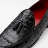 New Marco di Milano Aubiere Ostrich Quill Tassel Loafers Black