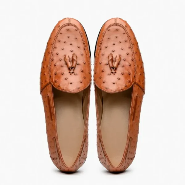 marco_di_milano_aubiere_o_3-4.webp Clearance Marco di Milano Aubiere Ostrich Quill Tassel Loafers Cognac