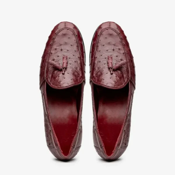 Flash Sale Marco di Milano Aubiere Ostrich Quill Tassel Loafers Wine