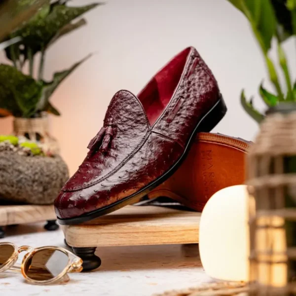 Flash Sale Marco di Milano Aubiere Ostrich Quill Tassel Loafers Wine