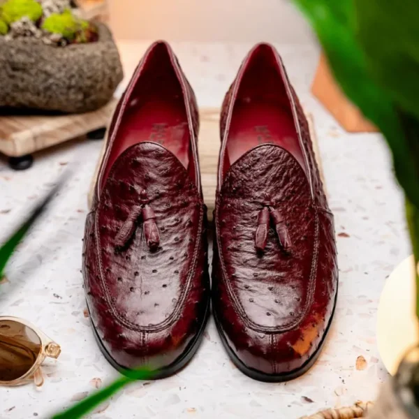 Flash Sale Marco di Milano Aubiere Ostrich Quill Tassel Loafers Wine