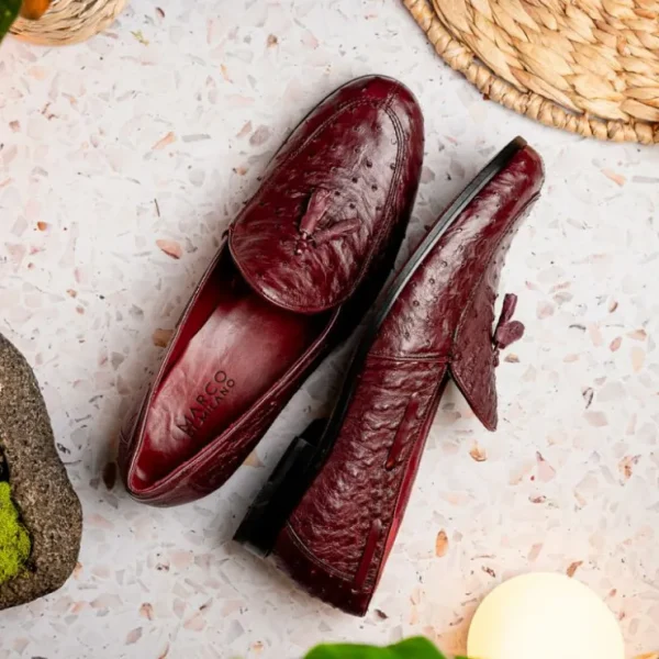 Flash Sale Marco di Milano Aubiere Ostrich Quill Tassel Loafers Wine