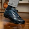 Shop Marco di Milano Bari Lizard Patchwork Sneakers Navy