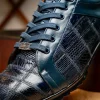 Shop Marco di Milano Bari Lizard Patchwork Sneakers Navy