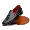 Hot Marco di Milano Bianchi Caiman Crocodile Tassel Loafers Black