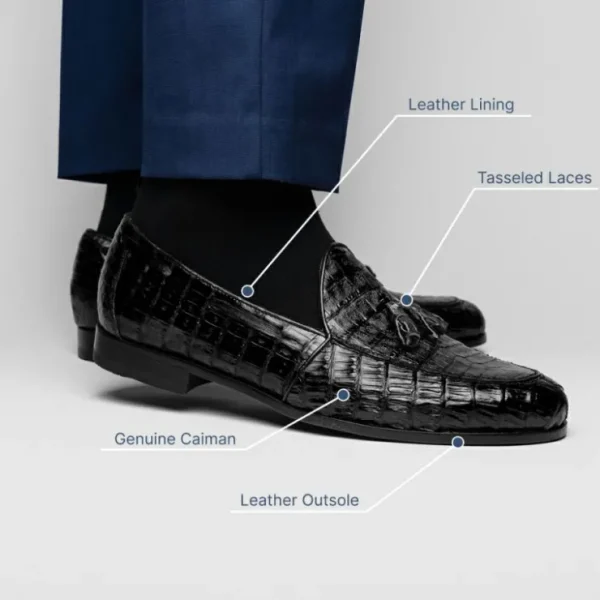 marco_di_milano_bianchi_c_10-1.webp Hot Marco di Milano Bianchi Caiman Crocodile Tassel Loafers Black