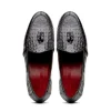 Hot Marco di Milano Bianchi Caiman Crocodile Tassel Loafers Black