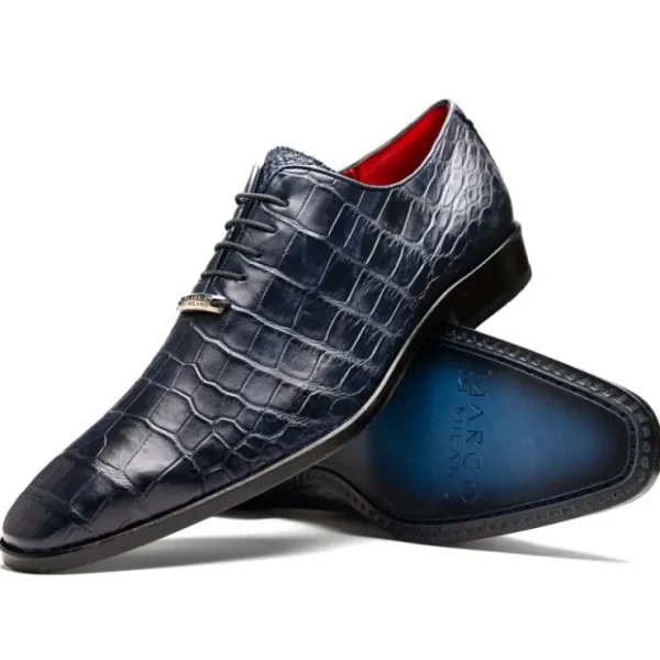 Online Marco di Milano Bono Alligator Wholecut Oxfords Navy