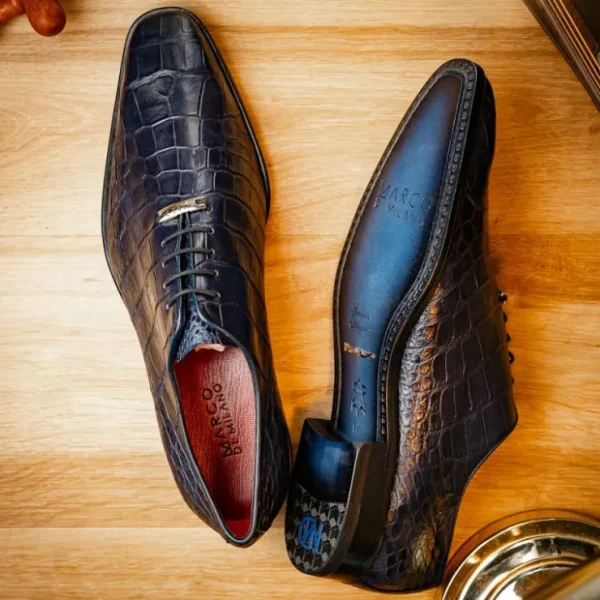 Online Marco di Milano Bono Alligator Wholecut Oxfords Navy