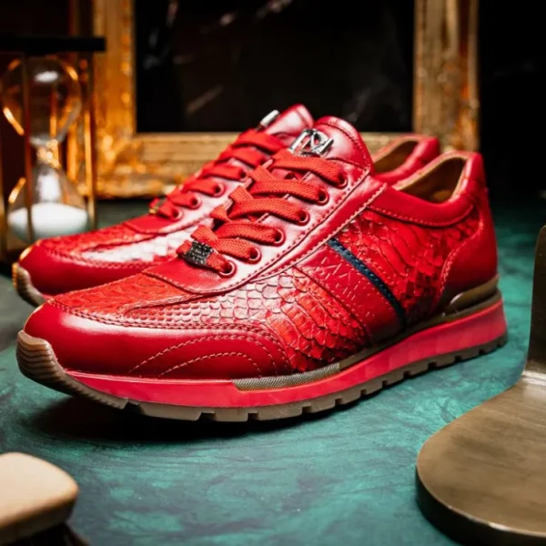 Cheap Marco di Milano Brescia Python & Calfskin Sneakers Red