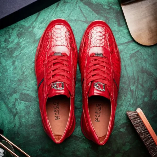 Cheap Marco di Milano Brescia Python & Calfskin Sneakers Red